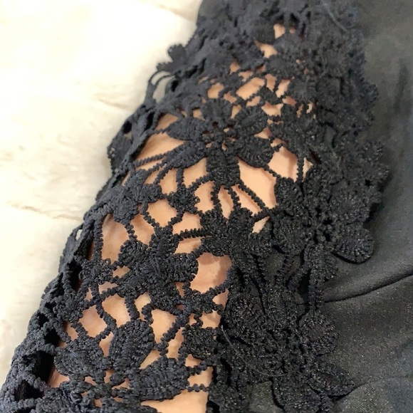 Black Dressy Shirt with crochet detail - Picture 5 of 6